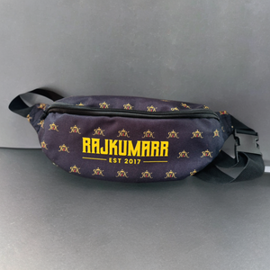 Rajkumarr black waist bag streetwear crossbody