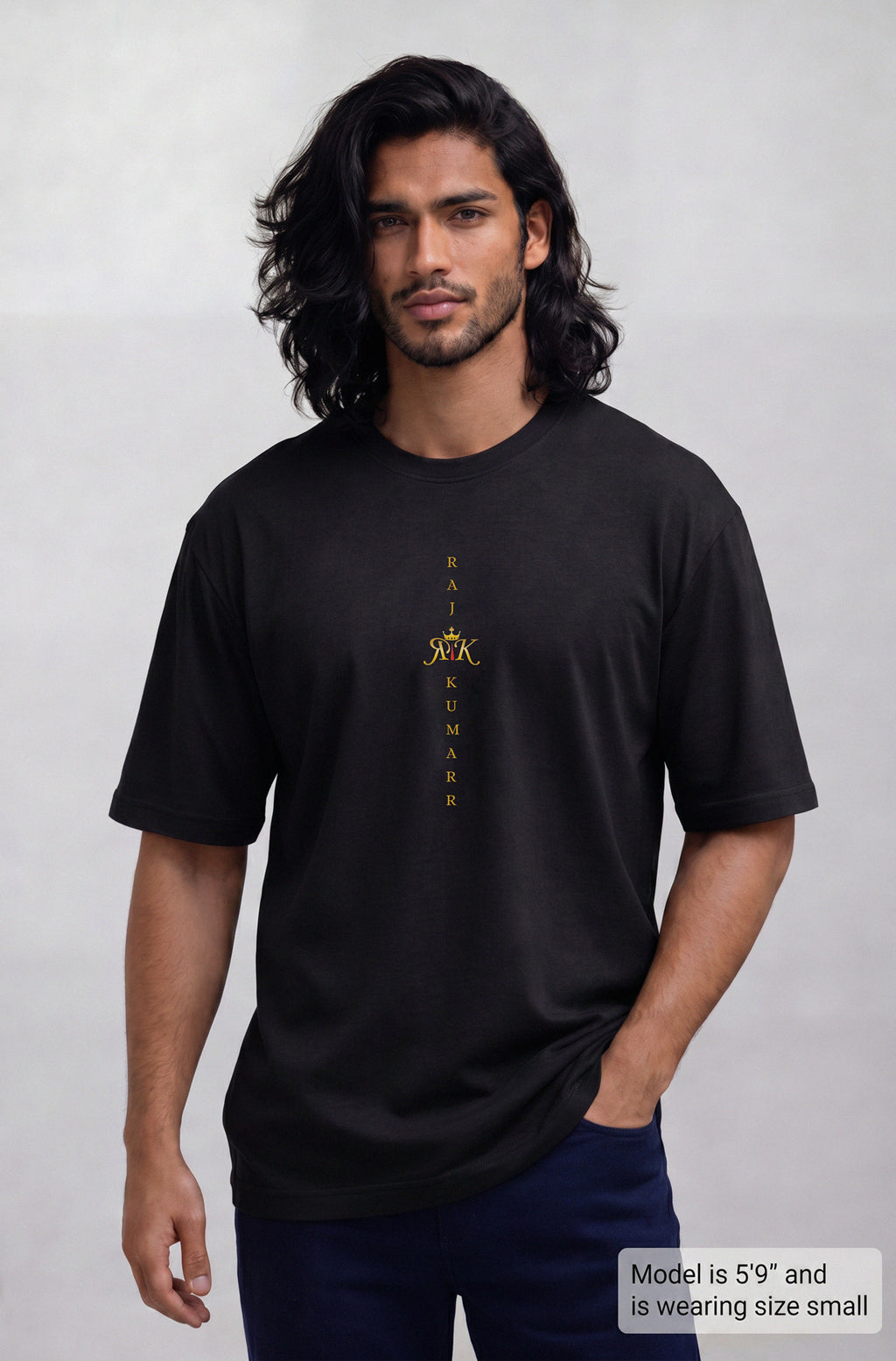 Men's Oversized T-Shirt Black – Structured Fit Streetwear Tee | Rajkumarr