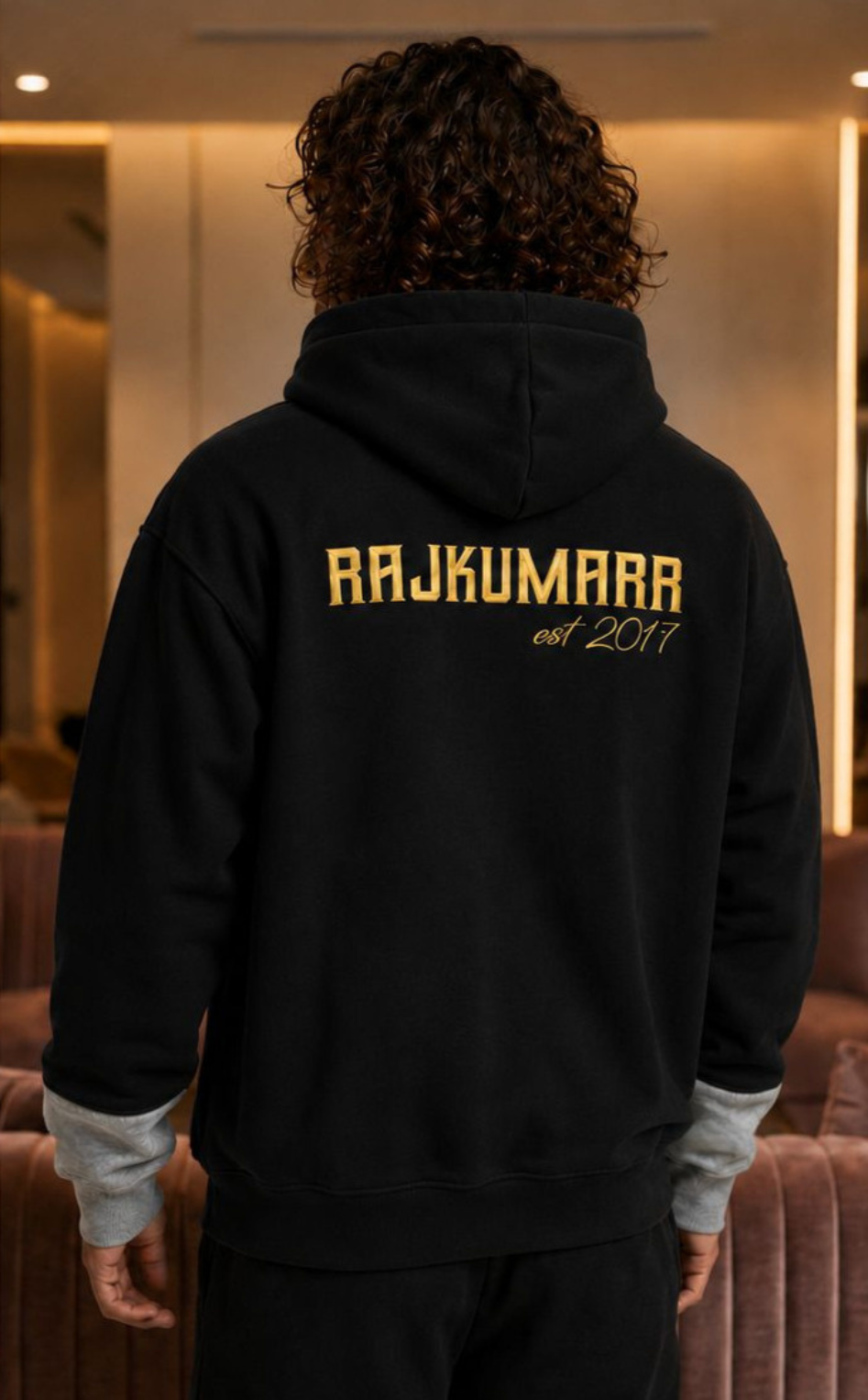 Men's Oversized Hoodie Black – Heavyweight Pullover Streetwear | Rajkumarr