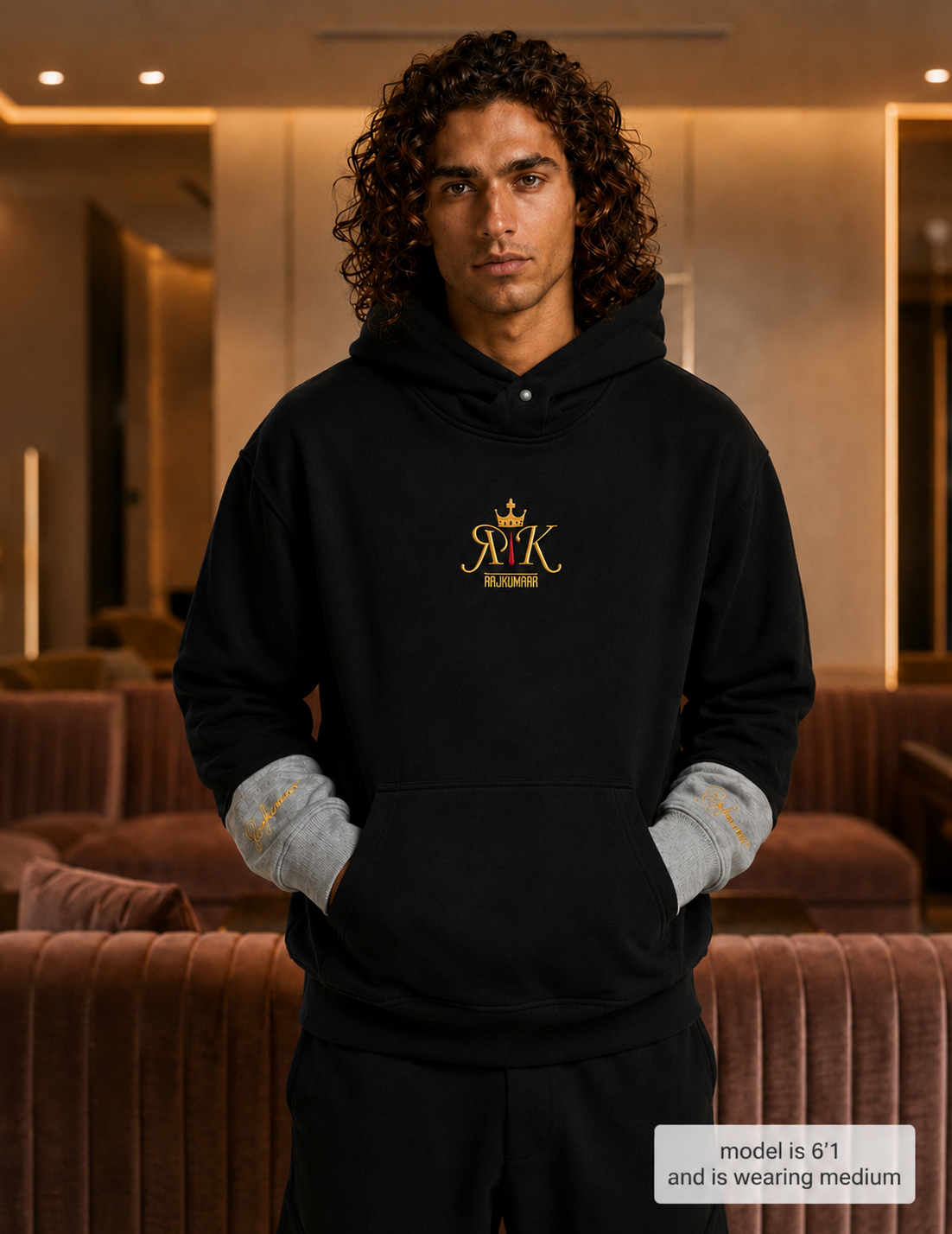 Men's Oversized Hoodie Black – Heavyweight Pullover Streetwear | Rajkumarr