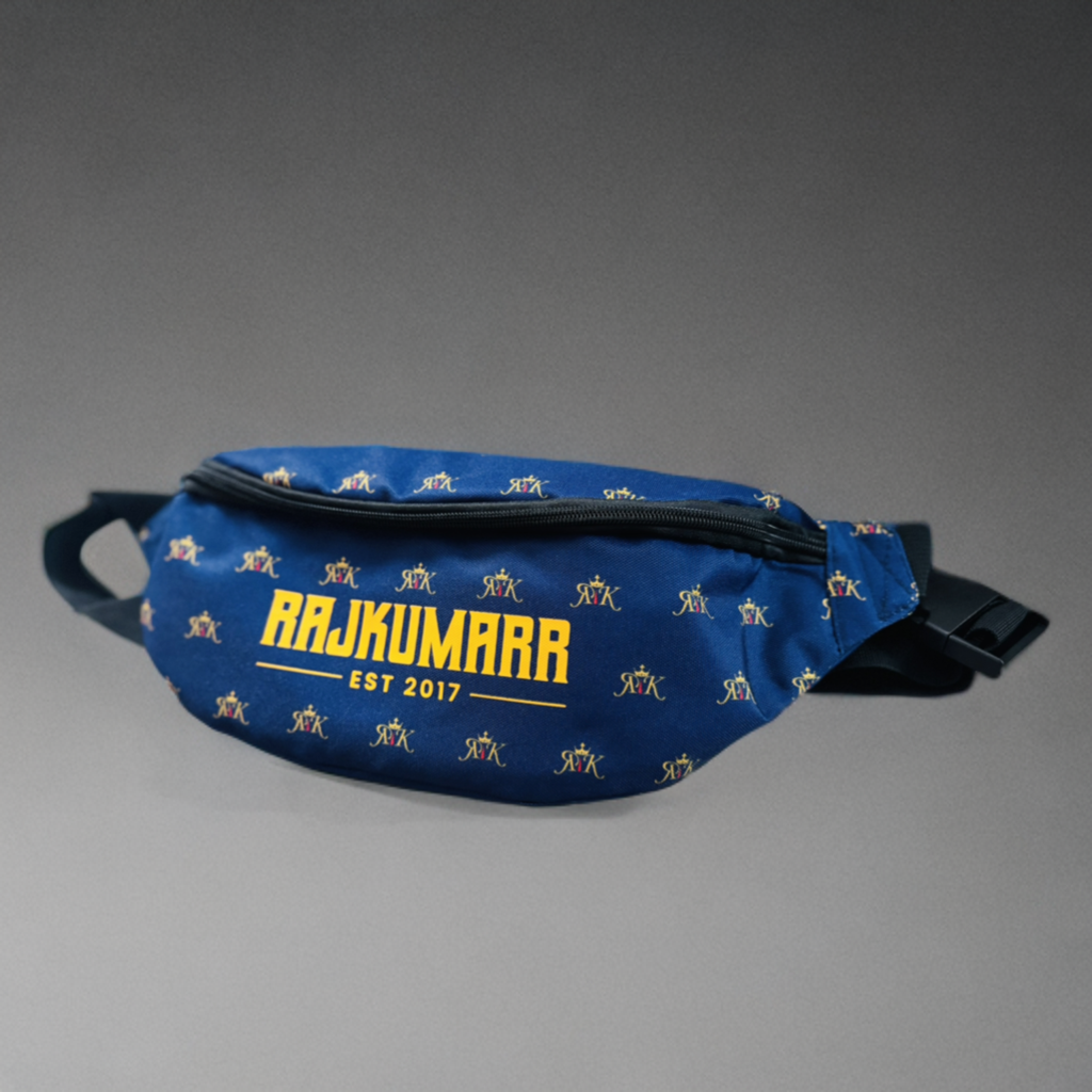 Rajkumarr navy waist bag with hidden compartments